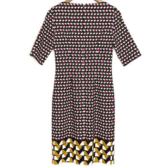 Hugo Boss Dareika Anthracite Sheath Dress Geometric Print Short Sleeve 2 XS - Picture 3 of 12